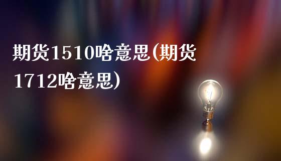 期货1510啥意思(期货1712啥意思)_https://www.zztgc.com_黄金期货_第1张