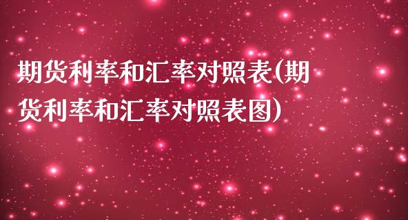 期货利率和汇率对照表(期货利率和汇率对照表图)_https://www.zztgc.com_原油期货_第1张
