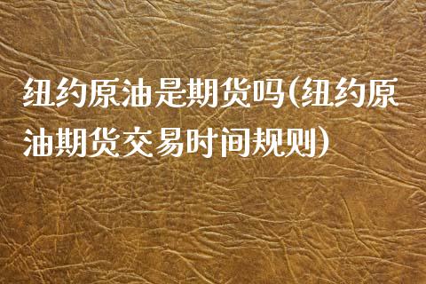 纽约原油是期货吗(纽约原油期货交易时间规则)_https://www.zztgc.com_期货入门_第1张