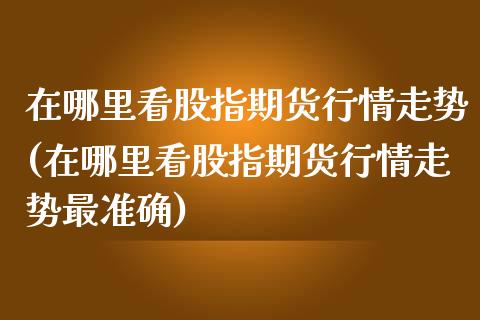 在哪里看股指期货行情走势(在哪里看股指期货行情走势最准确)_https://www.zztgc.com_期货直播_第1张