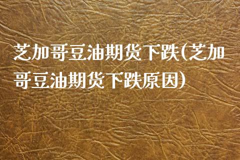 芝加哥豆油期货下跌(芝加哥豆油期货下跌原因)_https://www.zztgc.com_期货直播_第1张